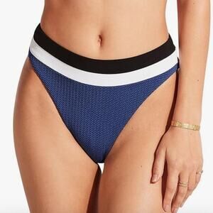 Seafolly Slice Of Splice Ultramarine High Waisted Swimwear Bikini Bottom Size 8
